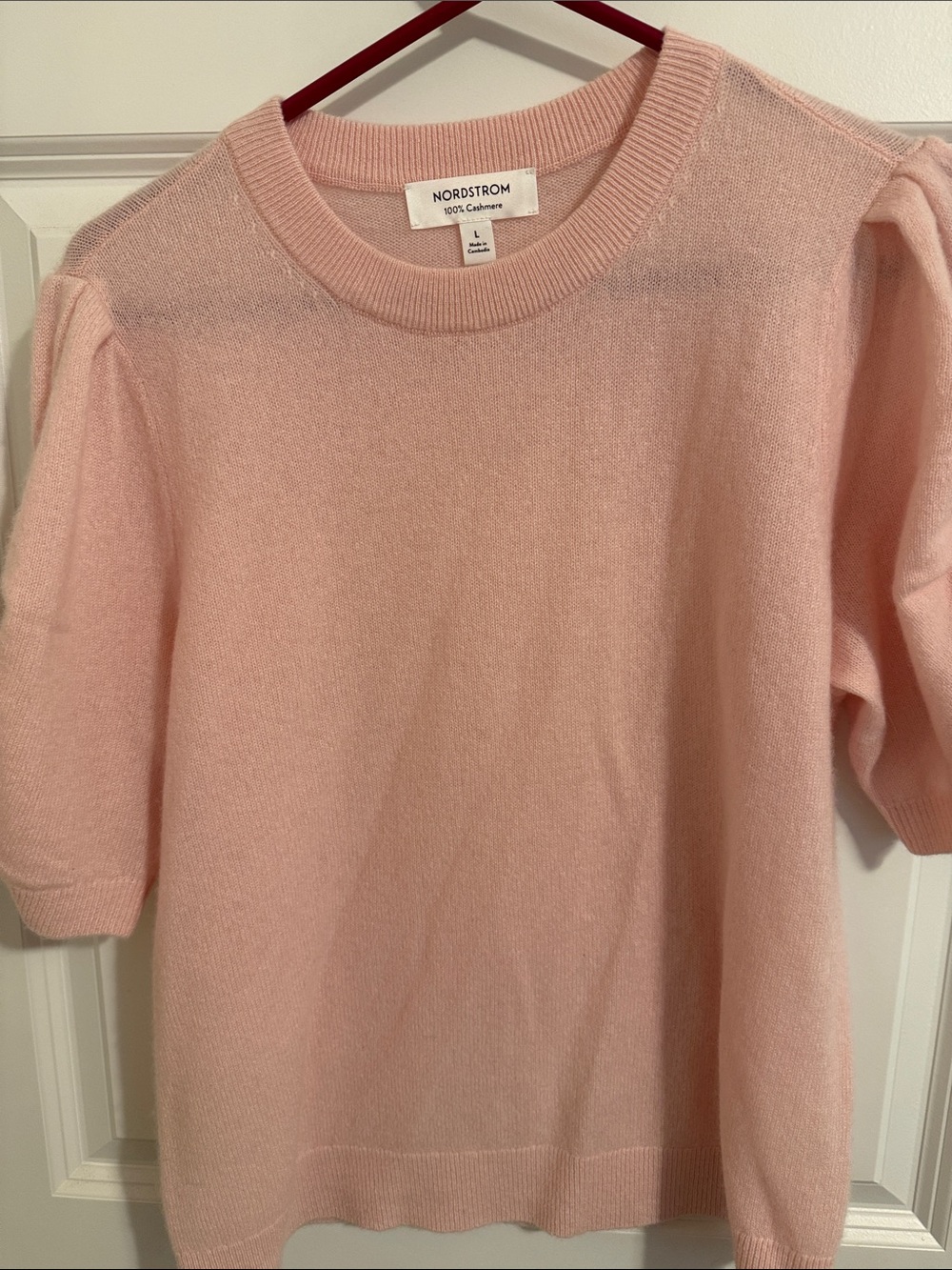 Nordstrom Soft Pink Cashmere Crewneck Sweater